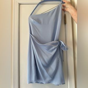Lucy in the Sky light blue satin dress Size S
